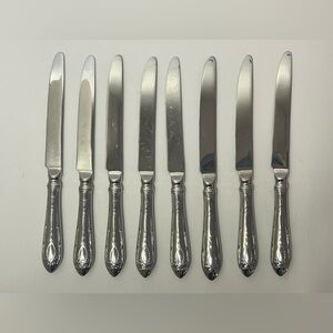 8 Hotel by Wallace Medallion Stainless Flatware Glossy French Hollow 10" Knives